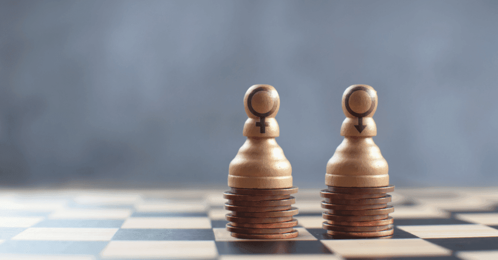 Chess pawns with male and female symbol